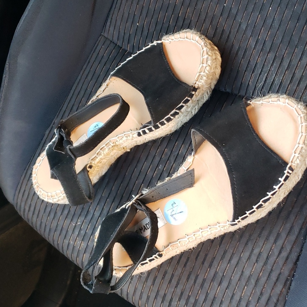 Steve Madden Platform Ankle Strap Sandal Tan Black Women 7.5